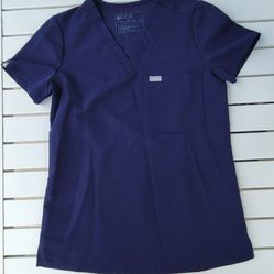Figs Catarina One-Pocket Scrub Top Women's Size XXS Style # FW1000 PO # 1602 Navy blue 