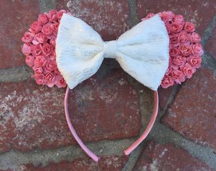 Pink flowers Mickey ears