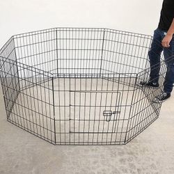 (NEW) $35 Foldable 24” Tall x 24” Wide x 8-Panel Pet Playpen Dog Crate Metal Fence Exercise Cage 