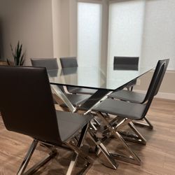 Glass Dining Table With 6 Chairs ZGallerie Axis