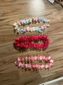 Flower Lei Necklaces Set of 3