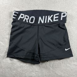 Nike Pro Dri-Fit Compression Shorts Women’s Size M Black Athletic Gym #3F