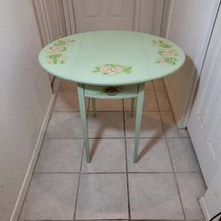 Antique  Drop Leaf Mahogany Table W/ Drawer Made By FERGUSON 