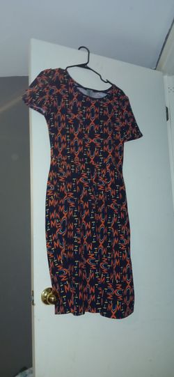 Lularoe amelia pink pattern dress size large