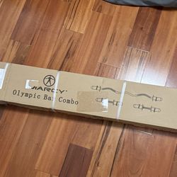 New Marcy Olympic Curl Bar And Dumbbell Handle Set