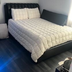 Queen Bed Frame & Mattress 