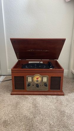 victrola vta 200-b wooden nostalgic record player
