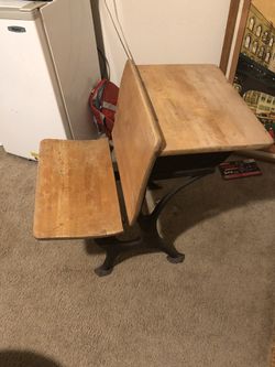 Old antique school desk