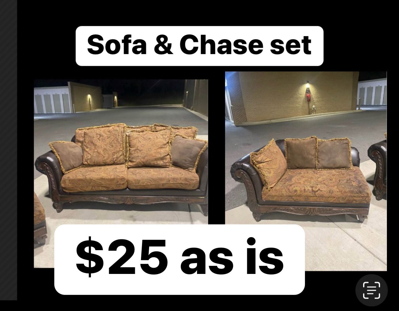 Sofa Set MOVING MUST SELL TODAY $25 Gets It
