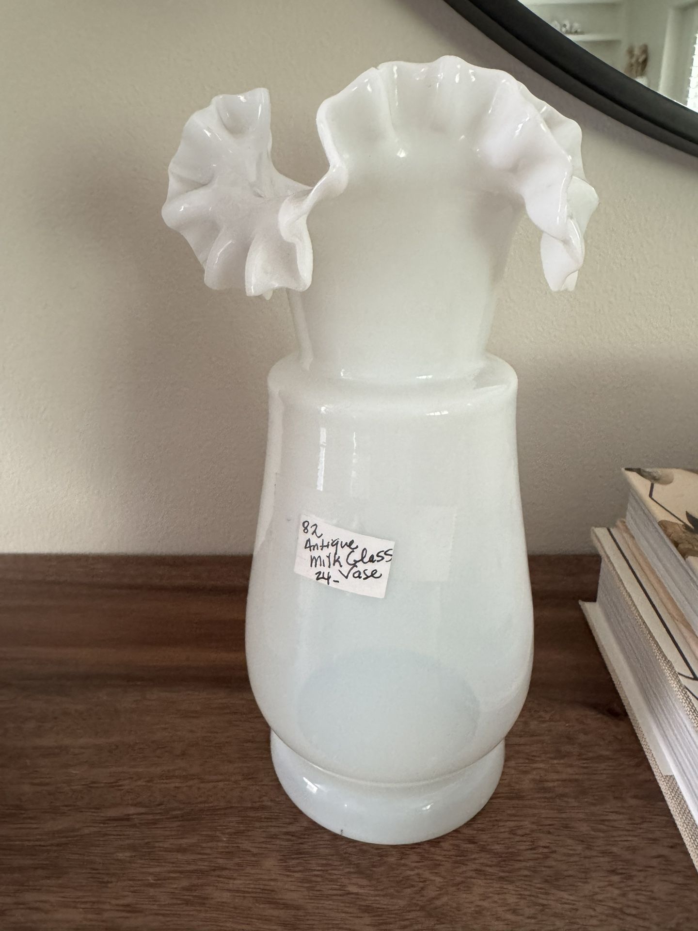 Antique milk glass vase