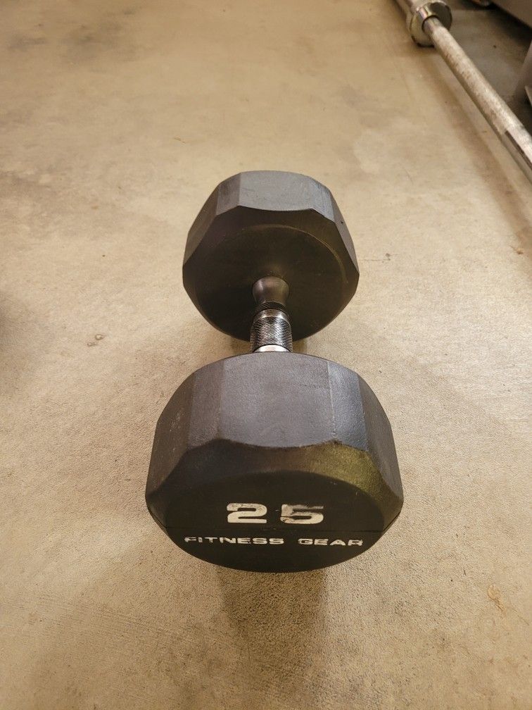 Dumbbell ONLY ONE 25lb for $15 Firm (WALNUT 91789)
