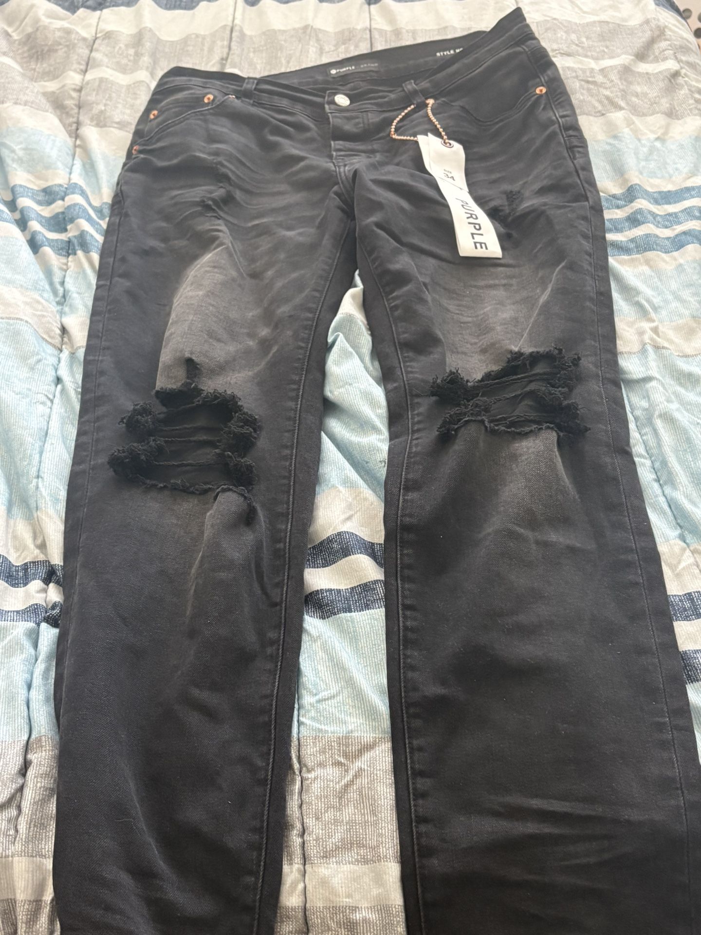 Purple Brand Jeans Black Wit Rips