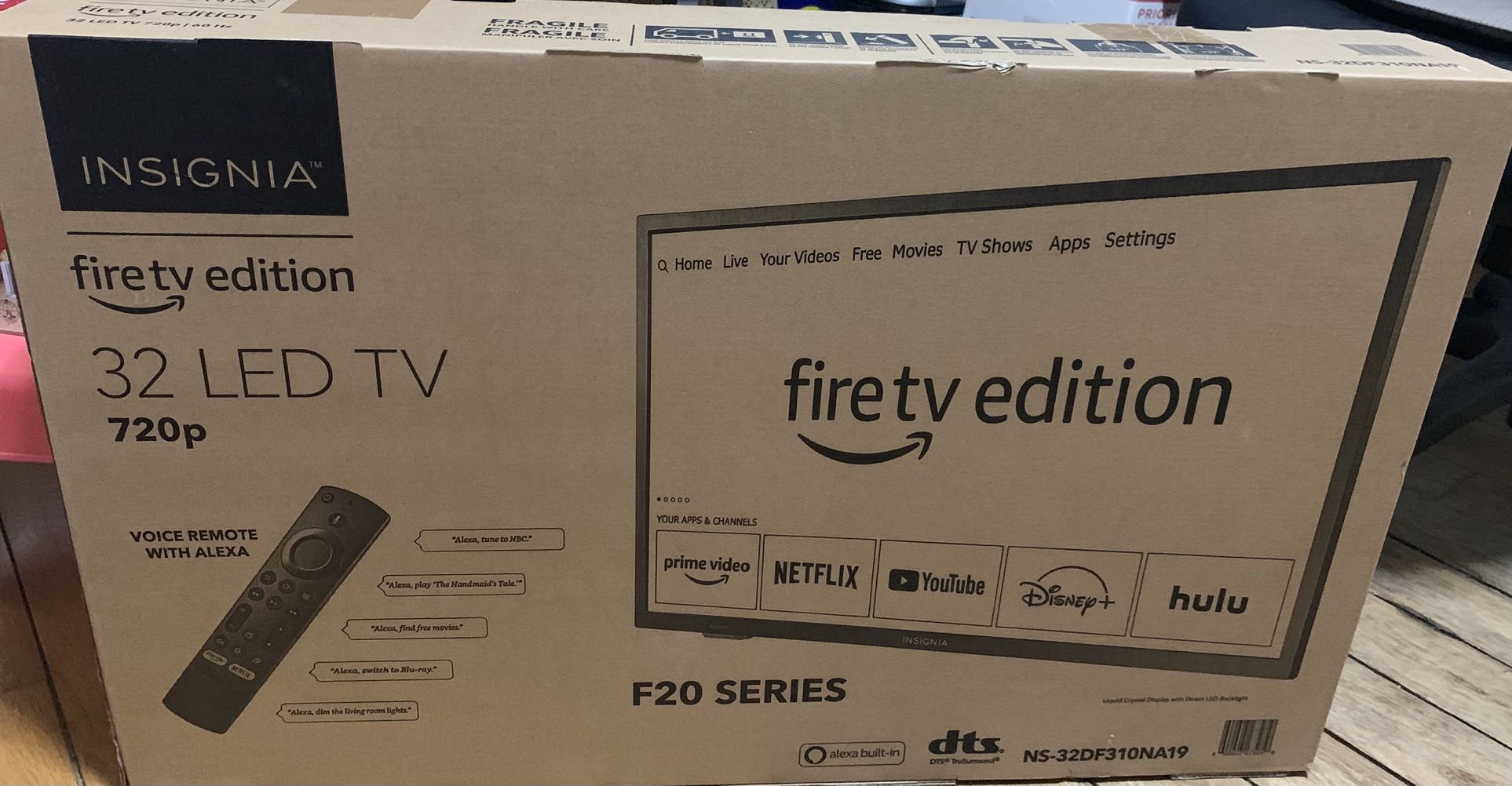 Insignia 32in LED TV 720p Fire tv Edition F20 Series voice remote With Alexa