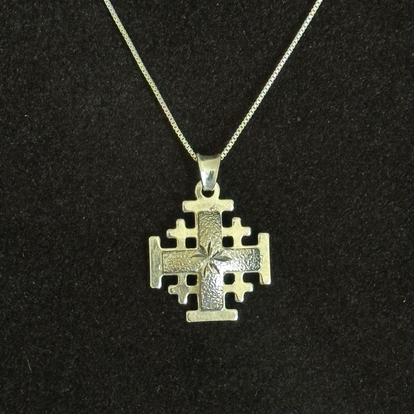 925 Silver Jerusalem Cross With Necklace 
