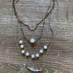 Gold Colored Layered Necklaces