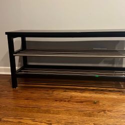 IKEA Black Bench With Shoe Storage 