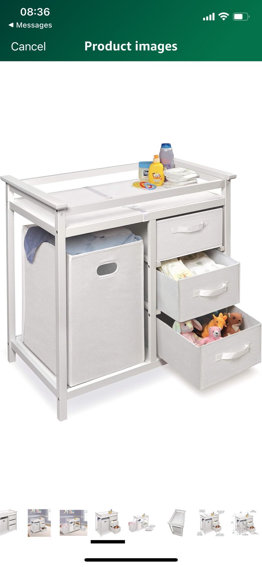 Changing Table, Storage, And Hamper 