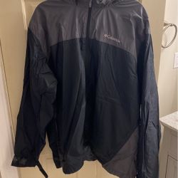 Black And Grey Columbia Rain Jacket