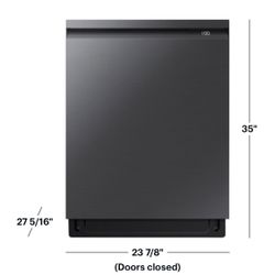 💦NEW Samsung Smart 42dBA Dishwasher with StormWash+ & Smart Dry Black Stainless Steel DW80B7070UG