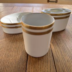 Christian Dior Gaudron  Fine China 3 Piece  Bathroom Set 