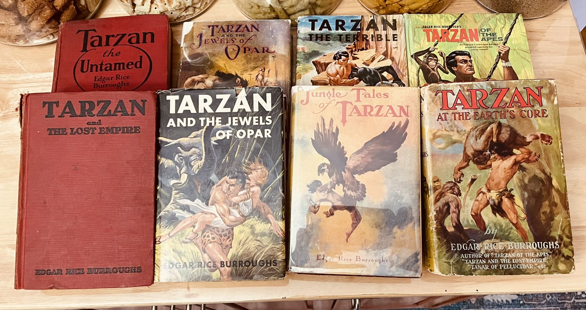 8 Tarzan HC Book Lot Edgar Rice Burroughs Mostly Grosset & Dunlap 1918+ Up