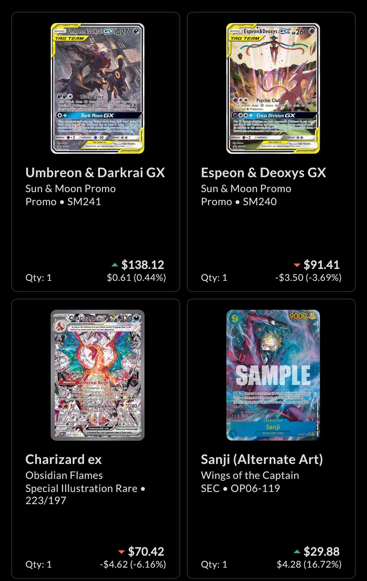 One Piece And Pokémon Cards