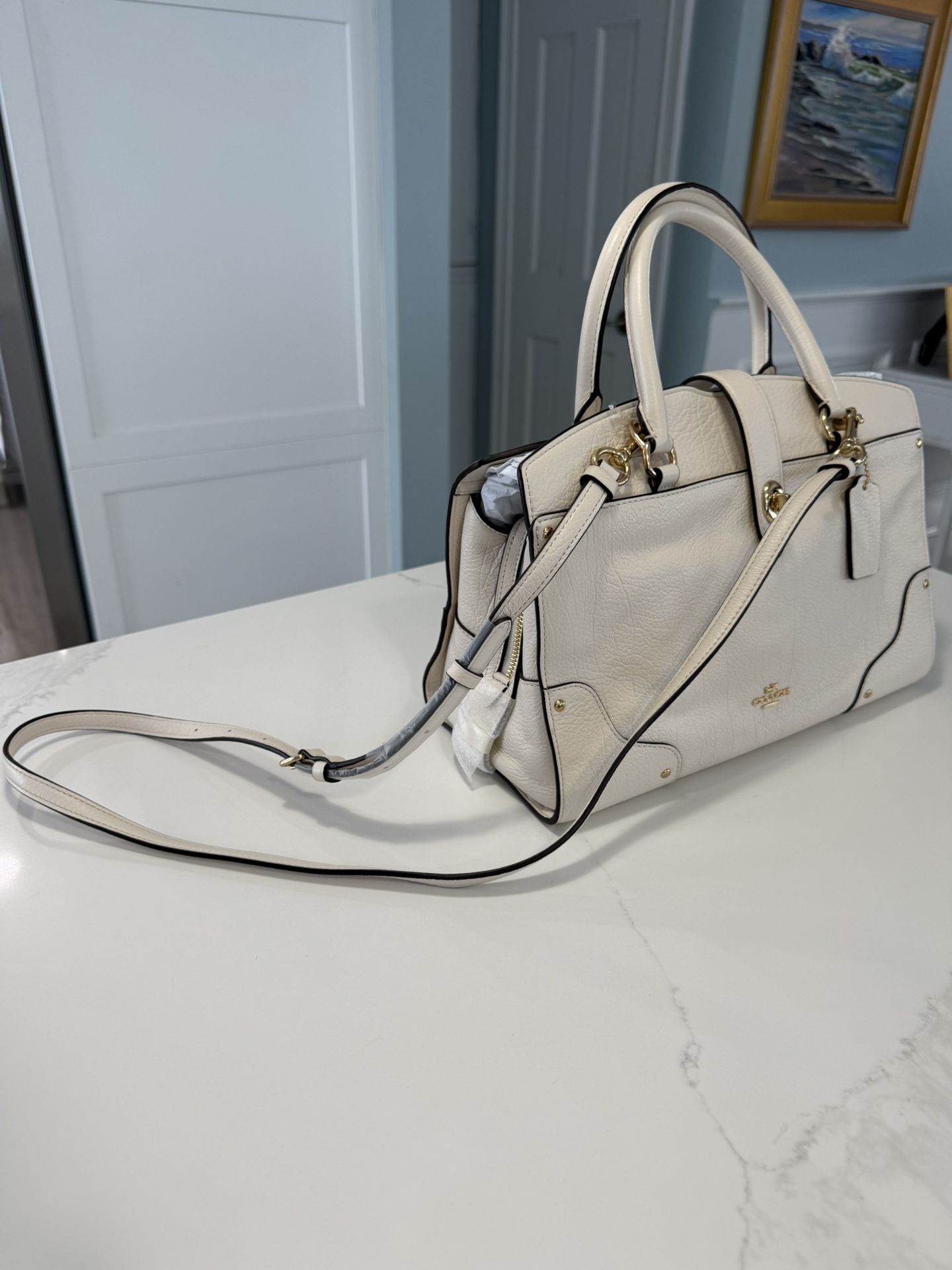 Coach Mercer Satchel In Grain Leather Handbag Purse