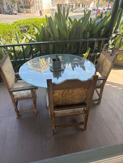 Glass table and chairs