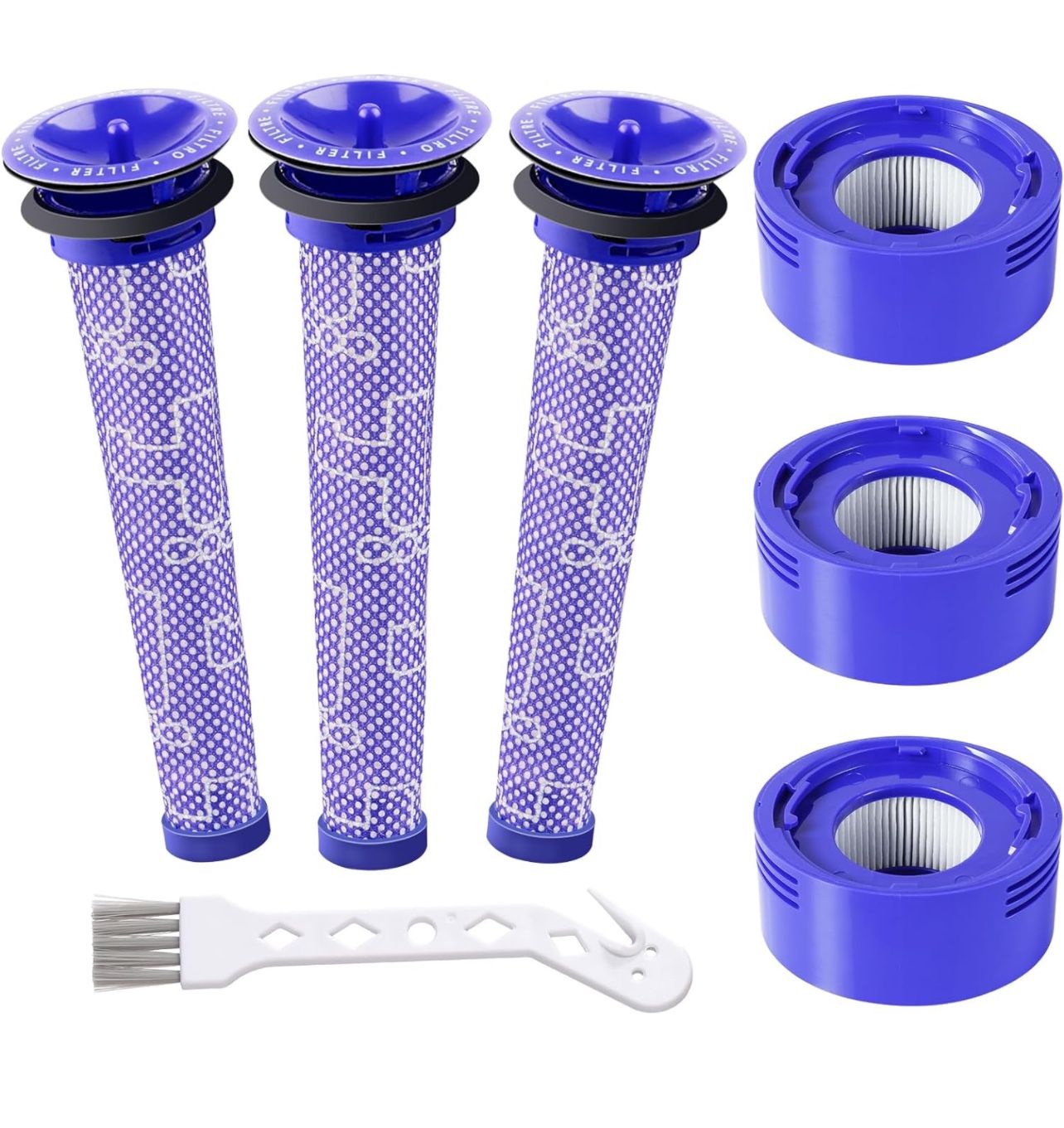 Lemige 4 Pre-Filters and 4 Post-Filters Replacement Compatible with Dyson V7, V8 Animal and Absolute Vacuum, Compare to Part 965661-01 and 967478-01