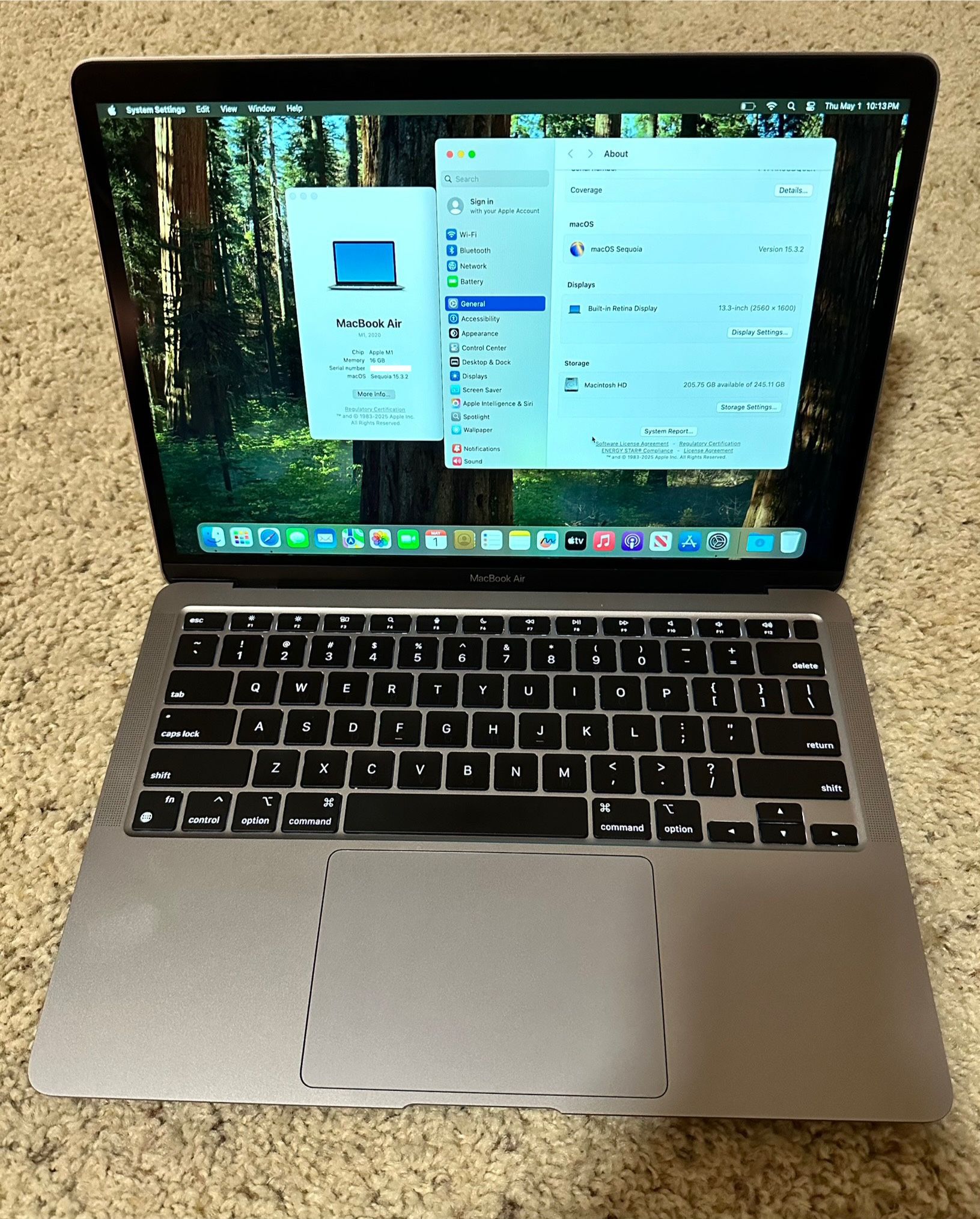 Apple 2020 MacBook Air M1 3.2GHz 16GB RAM 256GB SSD