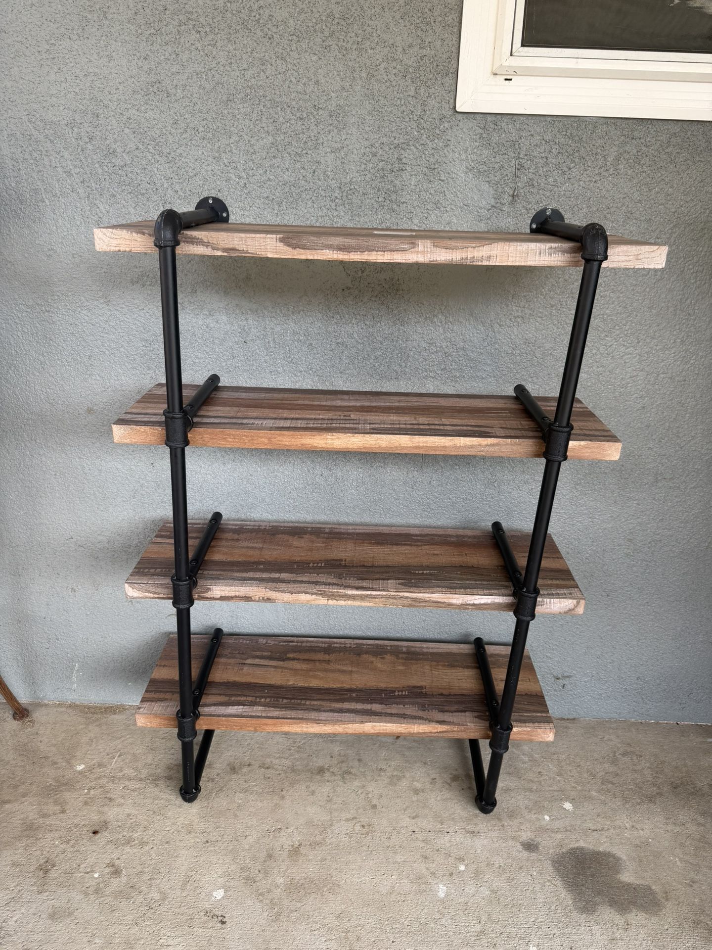 4 Tier Industrial Pipe Wall Shelf