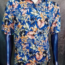 Tommy Bahama Hawaiian Shirt Men’s M Blue Turquoise Silkl