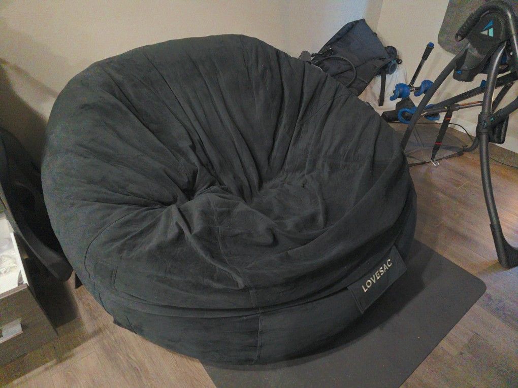 Lovesac SuperSac w/ Black Padded Velvet Cover