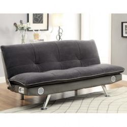 Gray Futon Sofa With Speaker 