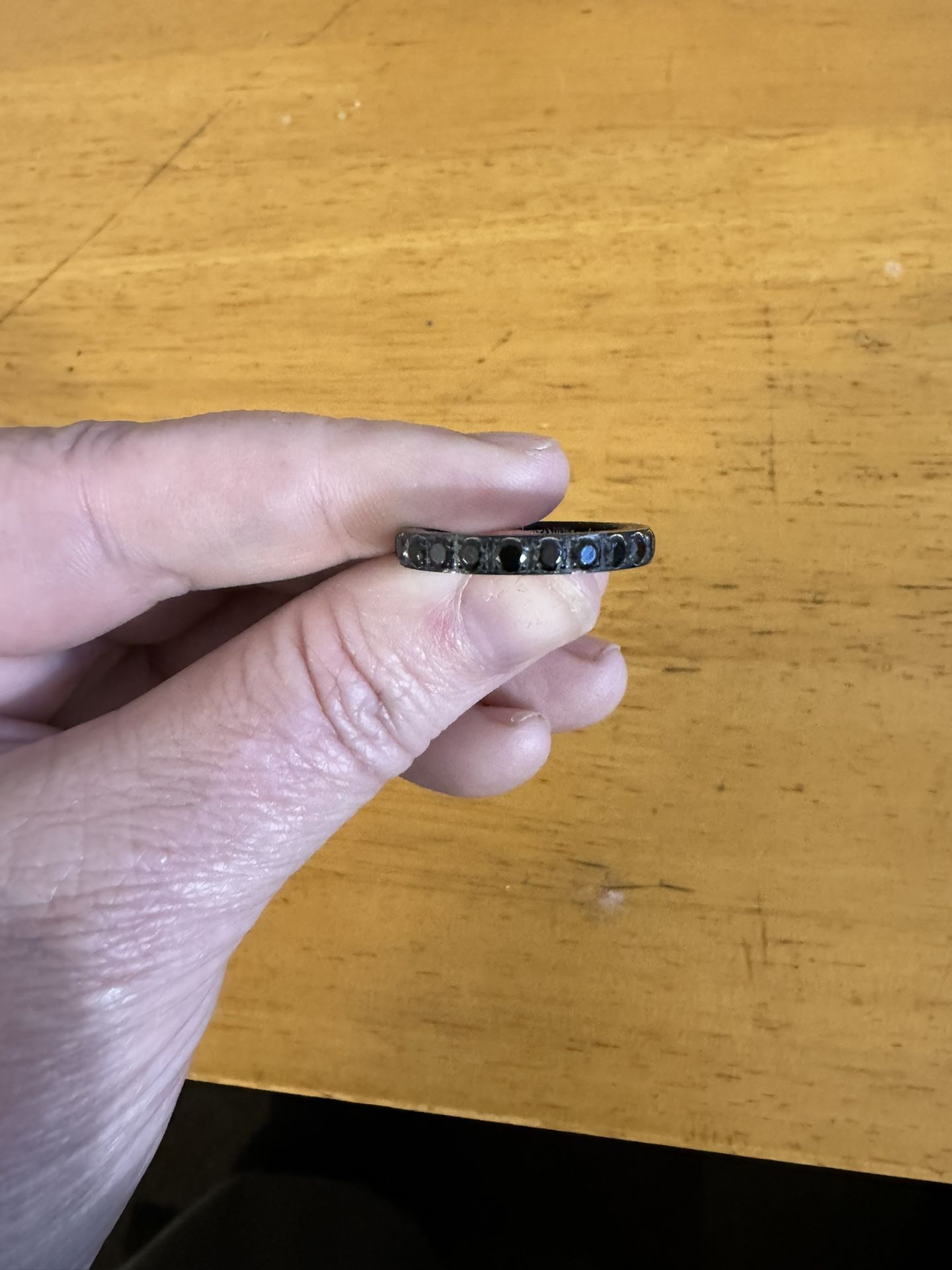 Black Ring With Black Stones