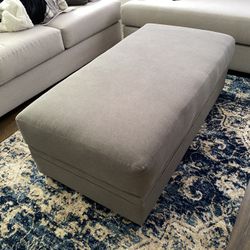 Custom Super Comfortable Grey Ottoman Only