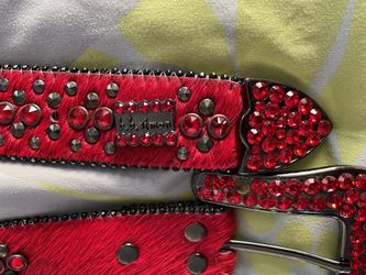 Red Pony Hair BB Simon Belt