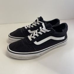 Vans Old Skool Shoes Black Unisex Womens size 9.5 Men’s Size 8 Suede Low Top