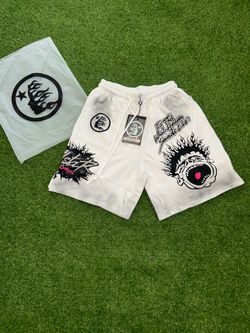 White Hellstar Graphic Shorts Size S New With Tags