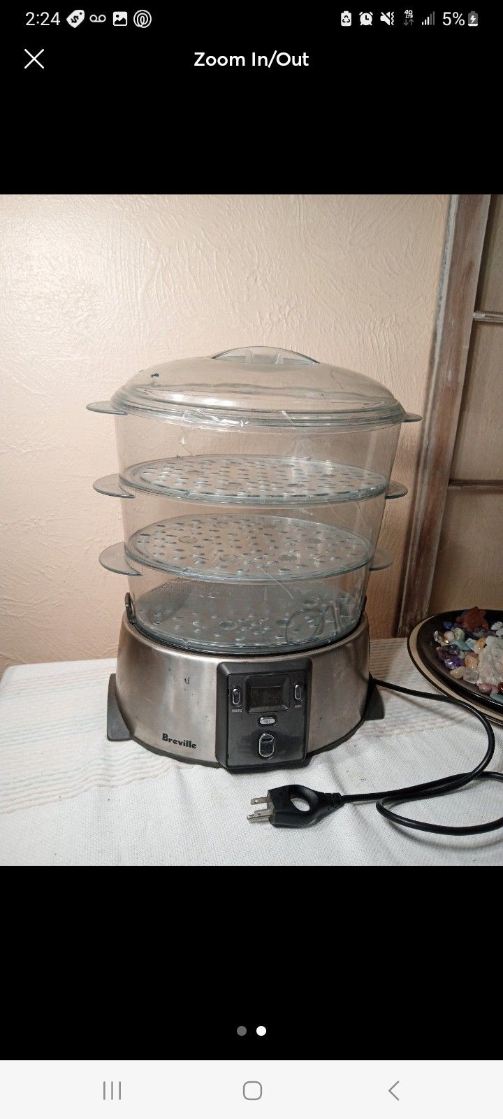 Breville Healthsmart Food Steamer Model BFS600XL Digital Display No Steam Tray