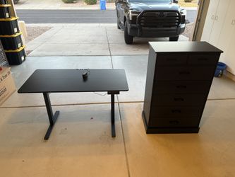 Dresser And Raising Desk Pair