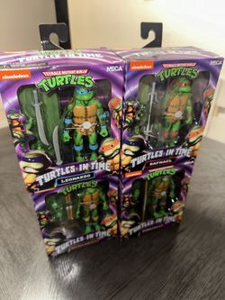 NECA TURTLES IN TIME 4 Pack .