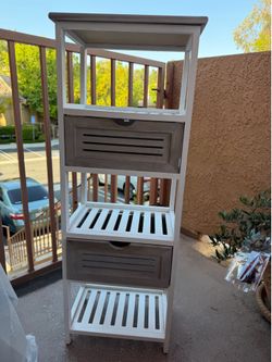 White Wooden Shelf & Drawers