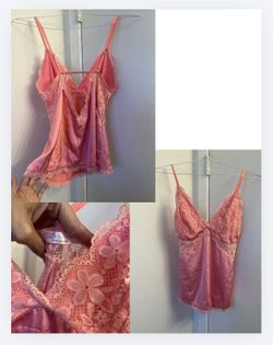 Pink slip cami top