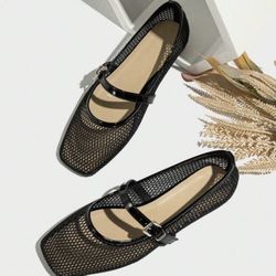 Ballet Flats For Women, Fashionable And Breathable Mesh Flat Sandals 