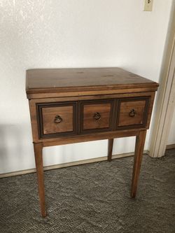 Vintage Sewing Machine and Table