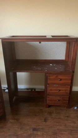 Desk and dresser w/ shelves