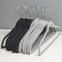 Lot Of 30 "FELT COATED" Clothing Hangers (GENTLY USED) Please Read Description.