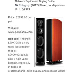 Brand New Polk Audio Speaker Towers LSiM705 