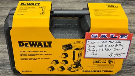 Dewalt 20V Max Copper Swage Tool W/ 2AH Battery, Charger & Kitbox Brand New